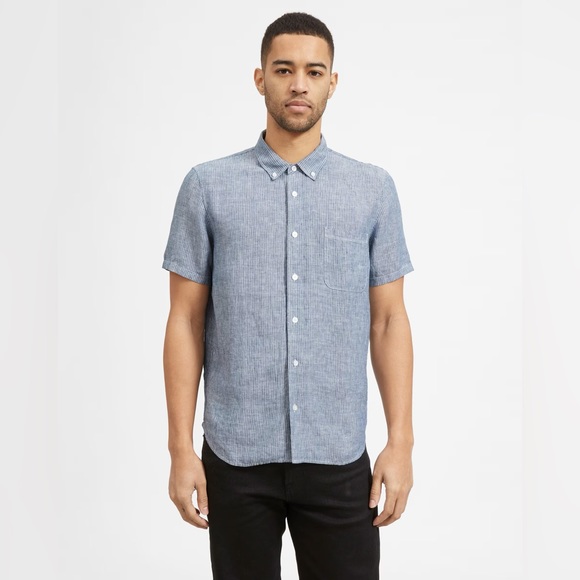 Everlane The Linen Short-Sleeve Standard Fit Shirt Large - Picture 1 of 3